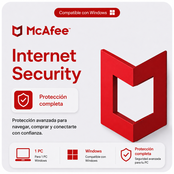 Antivirus McAfee Internet Security 1 Año